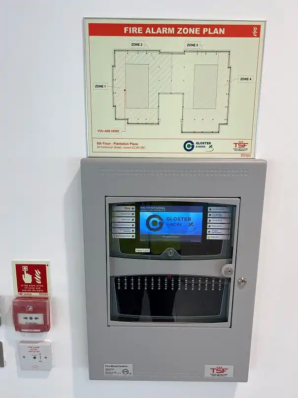 Triple Star Fire and Security Fire Alarm Zone Plan and Panel