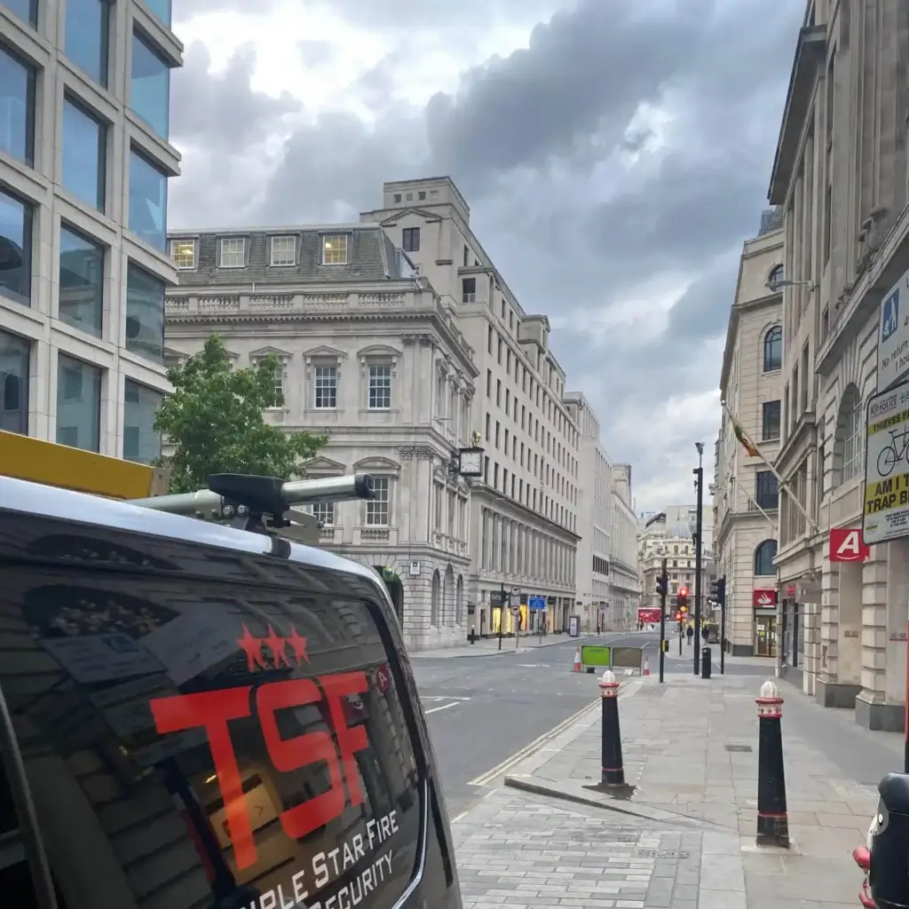 Triple Star Fire and Security parked in London