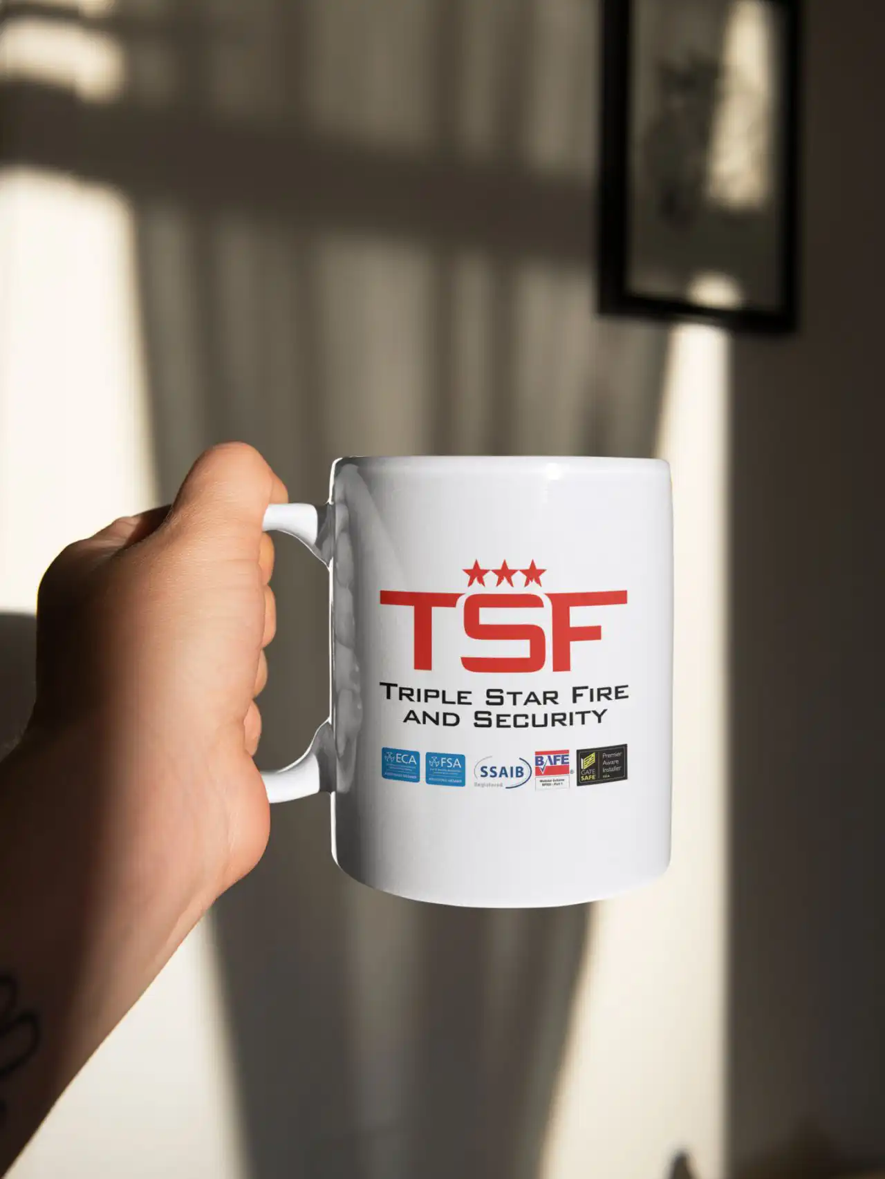 Triple Star Fire and Security Mug