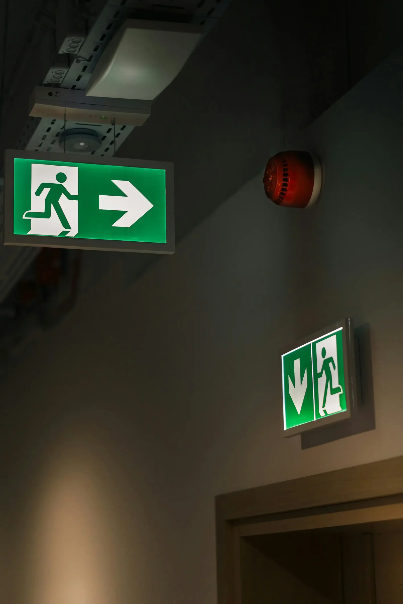 Emergency Exit Signage with fire alarm