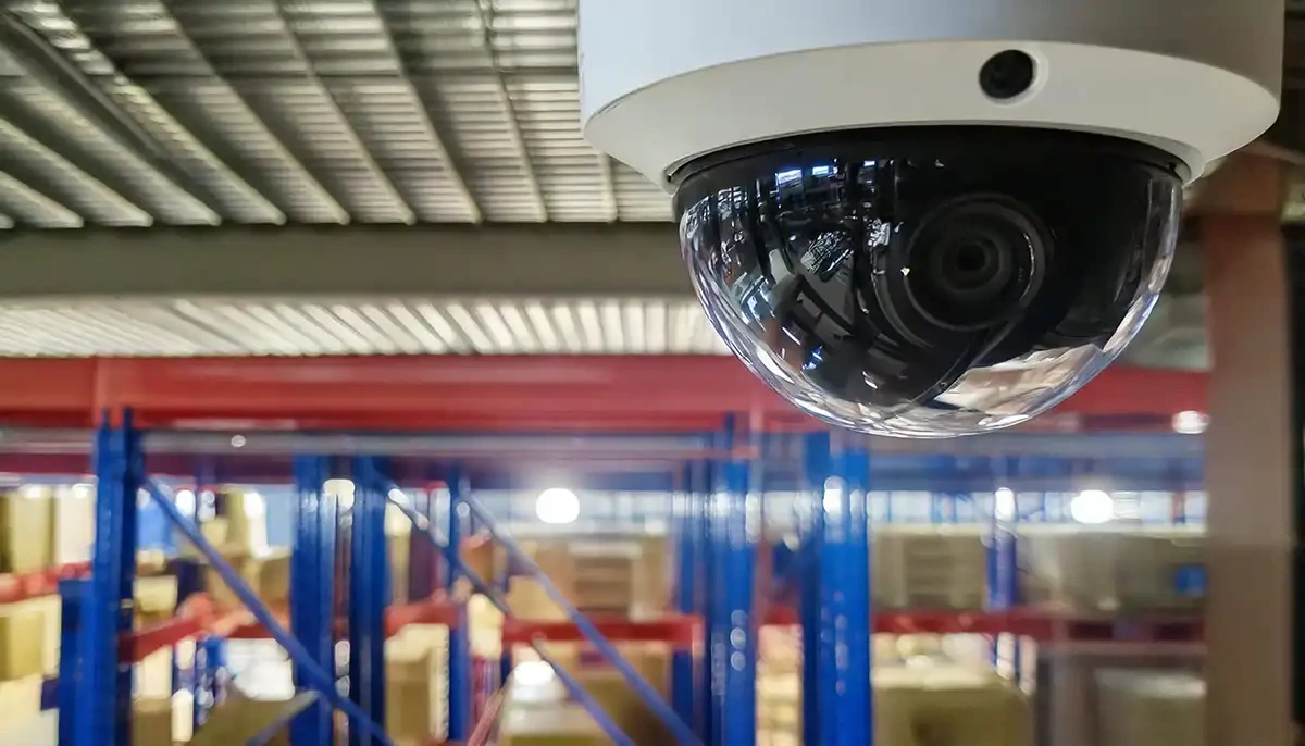 CCTV Dome camera in a storage facility