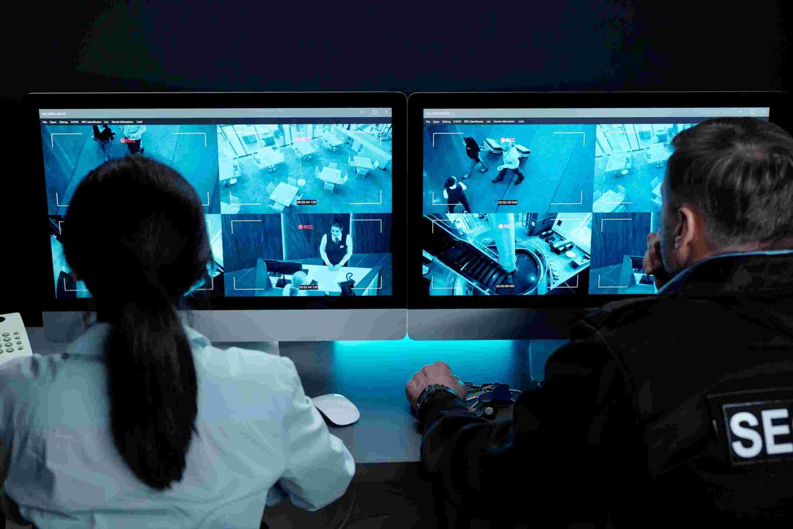 Officers monitoring CCTV feeds