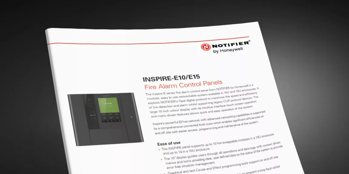 NOTIFIER INSPIRE technical datasheet panel modules overview